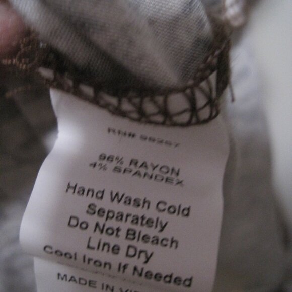 Per Seption Concept Sleeveless Womens XL Geometric Tan Brown Smocked Stretch Top - Picture 7 of 7